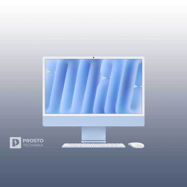 Моноблок Apple iMac 4.5K 24" (M4, 10C CPU, 10C GPU, 2024) 16 ГБ, 512 ГБ SSD, Blue MWV33